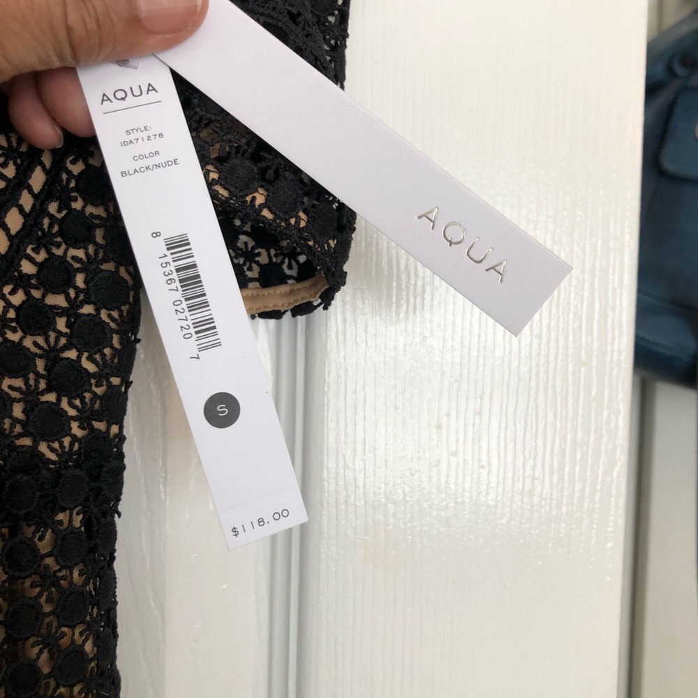 NWT Aqua Black Lace Cocktail Dress - Picture 7 of 8